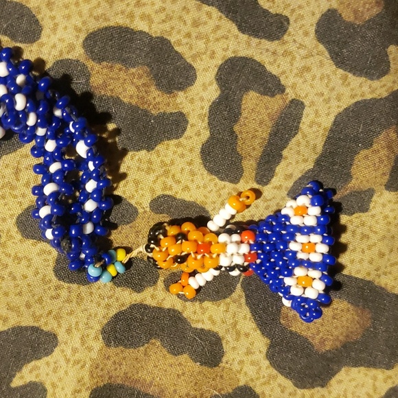 Vintage native seed bead glass necklace - Picture 2 of 4